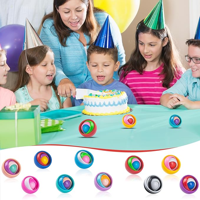 Fidget Gyroscope Set, Fidget Gyro Toys, Infinite Flip Toy Decompression Fingertip Gyro, ADHD Autism Stress Relief Hand Fidget Spinner for Adults Teens Kids, Random Color (8PCS)