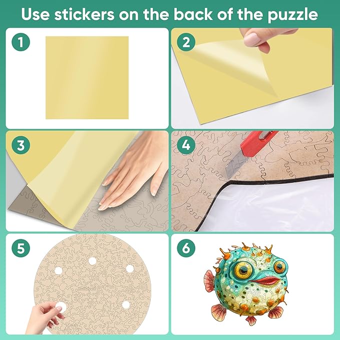 Fish Wooden Puzzles for Kids,100 Pieces Unique Shaped Jigsaw Puzzles for Adults and Children,Family Game,Birthday Children's Day Gifts,7.87x8 Inches