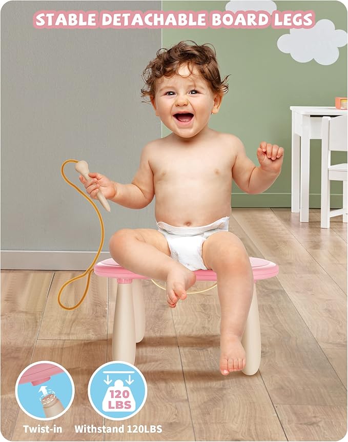 Kikapabi Toys for 1 2 Year Old Girl, Magnetic Drawing Board for Early Learning, Birthday/New Year Gift for Baby Boys, Doodle Board Kids Toddlers 1-3(Pink)