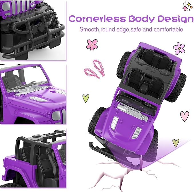 NQD RC Cars 1:16 Scale Remote Control Jeep Car 80 Min Playtime 2.4Ghz Off-Road RC Trucks for for Toddlers Girls Kids Teens