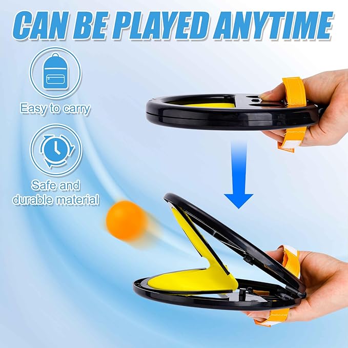 Toss and Catch Ball Set, 2pcs Nylon Cloth and Plastic Ball Claws & 4pcs Plastic Balls Squap Catch Ball Outdoor Toy Easy to Carry Outdoor Games for Kids Outdoor Yard Games Beach