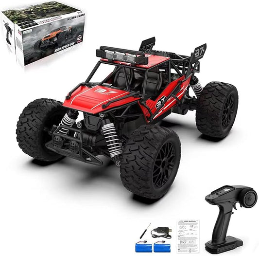 RC Cars 1:14 Scale Remote Control Car, High-Speed 25Km/h All-Terrain Electric Toys, 2WD Off-road Vehicles, With Two Rechargeable Batteries, Suitable For Boys and Girls Children Adult Use（Red）