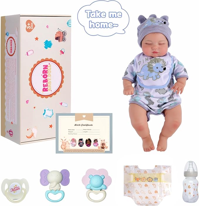 BABESIDE Lifelike Reborn Baby Dolls - 20 Inch Realistic Newborn Baby Dolls Boy Real Life Baby Dolls Full Body Vinyl Poseable Baby Boy with Feeding Kit Gift Box for Children 3+