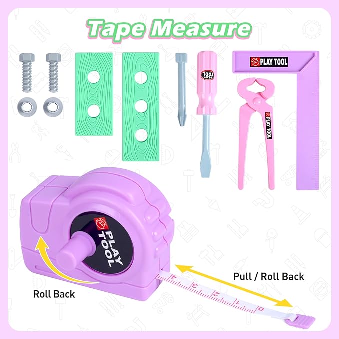 Skirtoy Toy Chainsaw for Kids, Family Day Games Pretend Play Series Kids Tool Set, Outdoor Electronic Chainsaw Toy Tool Set, STEM Preschool Toddler Tool Set, Gifts for Kids