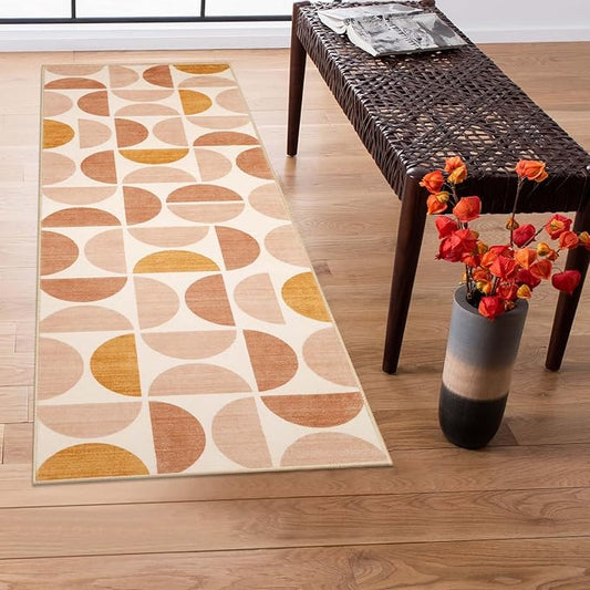 Lahome Boho Runner Rug - 2x6 Runners for Hallways 6 Feet Non Slip Soft Geometric Washable Kitchen Runner Ultra-Thin Carpet for Bathroom Entryway Laundry Bedroom (2x6ft,Multi)