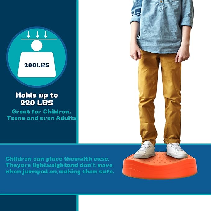 makarci stepping stones for kids, 10pcs preschool toys promoting balance coordination skills indoor or outdoor play obstacle courses also autism sensory products for toddlers