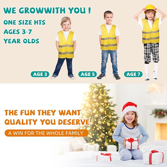 Vicenpal 4 Sets 12 Pcs Pretend Play Kids Costumes Set Christmas Gifts Role Play Costume Dress Costume for Kids Boys Girls