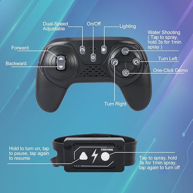 Toys for Kids 6-12 Remote Control Car Boat Gifts for Boys 5-7 8 9 10 11 Year Old Amphibious RC Gesture Stunt Water Squirt Tank with Lights & Self-Dispensing Cool Outdoor Summer Beach Pool Toy