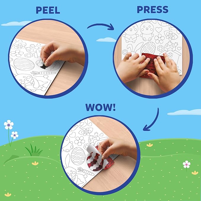 Skillmatics Foil Fun - Easter Cards, No Mess Art for Kids, Easter Basket Stuffers, Craft Kits, DIY Creative Party Activity, Gifts for Girls & Boys Ages 4, 5, 6, 7, 8, 9