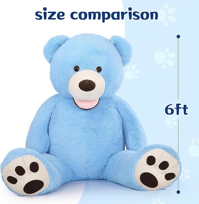 MorisMos Giant Teddy Bear Plush 6 Feet, Large Big Teddy Bears Stuffed Animals for Girlfriend Boyfriend, 6 Foot Huge Bear Gifts, Baby Shower, Birthday