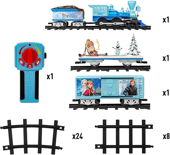 Lionel Disney's Frozen Ready-to-Play Set, Battery-Powered Model Train Set with Remote