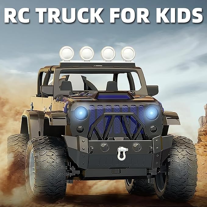 RC Car for Boys & Girls - Upgraded 2.4GHz Remote Control Car, 1:18 Scale SUV with LED Lights, 20 KM/H High Speed, 35-Min Playtime, Offroad Racing Toy for Kids Ages 6-12