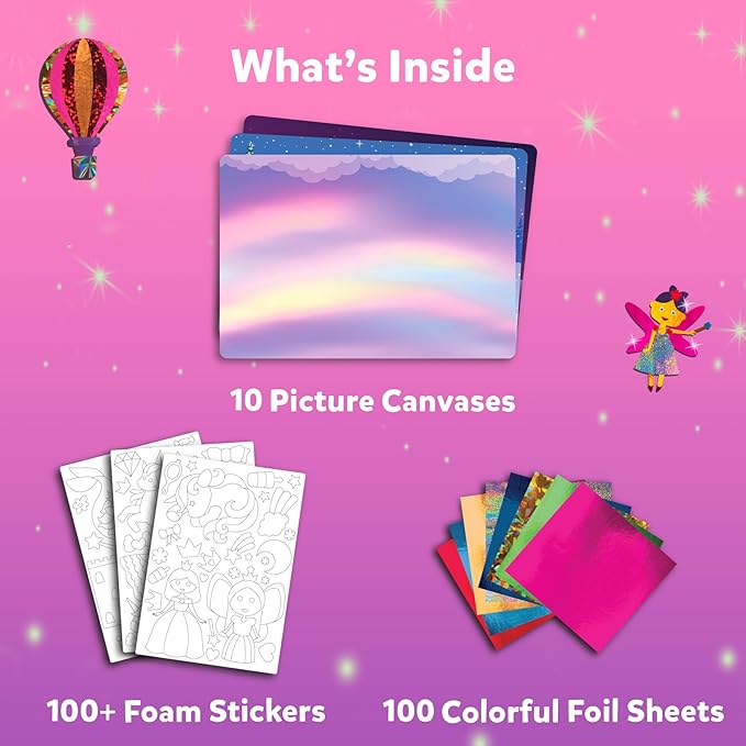 Skillmatics Foil Fun - Unicorns & Princesses, No Mess Art for Kids, Craft Kits & Supplies, DIY Creative Activity, Travel Toys, Gifts for Ages 4, 5, 6, 7, 8, 9