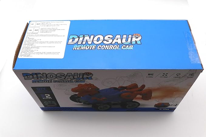 Remote Control Dinosaur Car, Monster Truck 2 Shapes Dino Replacement with Spray Mist Lights, Build a STEM Remote Control Monster Truck Car Building Toy Gifts