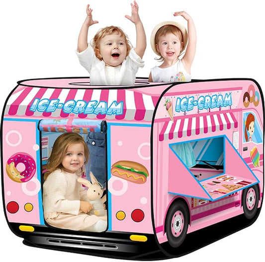 Pop up Play Tent for Kids Aged 1-3 Years Old Boys and Girls : Ice Cream Playhouse Toy Play Tents for Toddlers 3-5 Kids Tent Indoor Outdoor Playhouse Toys for 1 + Year Old, Ice Cream