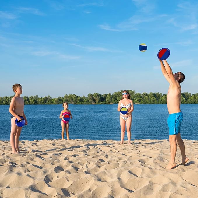 Toss and Catch Game Set, Outdoor Games with 4 Paddles 4 Balls and 1 Storage Bag, Great Outdoor Toys/Gifts for Kids, Classic Outdoor Games, Beach Games, Yard Games