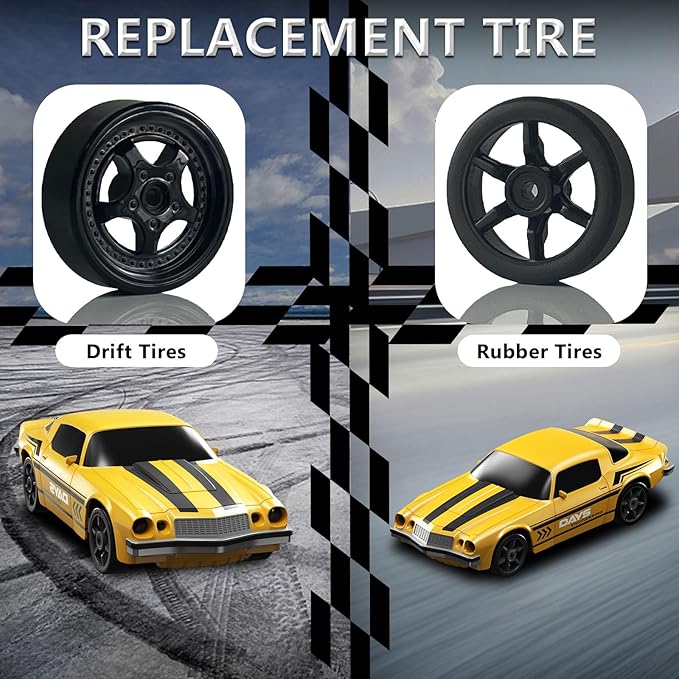 RC Drift Car 1:24 Remote Control Car 4WD 15KM/H High Speed Racing Sport Car with LED Lights RC Cars Toy Cars for Kids Boys Girls Adults Gifts Birthday Christmas Rechargeable Batteries