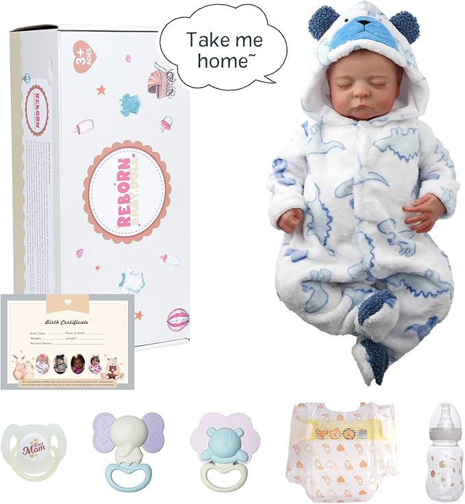 BABESIDE Reborn Baby Dolls Boy, 20 Inch Lifelike Newborn Real Life Poseable Realistic Doll for Boy Soft Vinyl and Cloth Body Baby Dolls with Clothes and Toy Gift for Kids Age 3+
