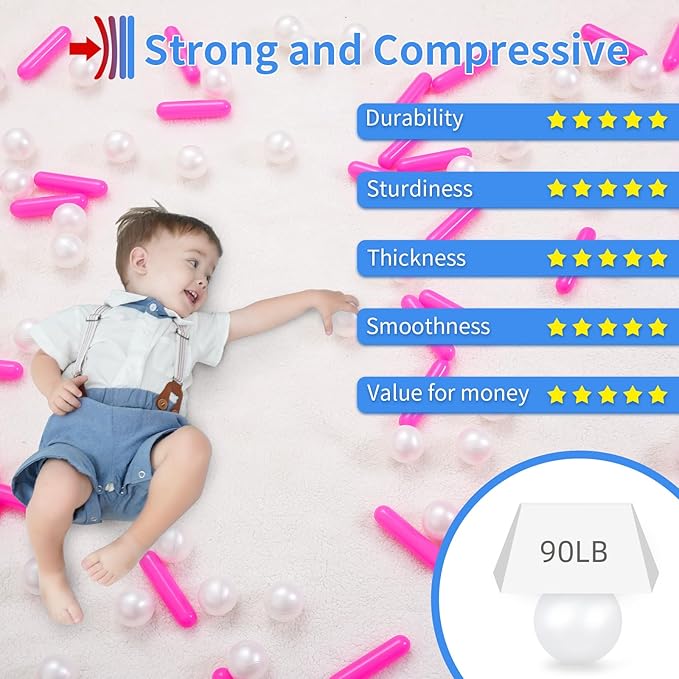 STARBOLO Ball Pit Balls - 120pcs Crush Proof Plastic Toy Balls for Kids' Ball Pit, Play Tent, Baby Pool Water Toys, Birthday Party Decoration, Photo Props