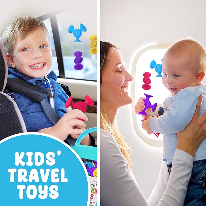 Textured Suction Bath Toys for Toddlers: 30 Pcs Silicone Baby and Toddler Sensory Fine Motor Toys - Great for Autism/ADD/ADHD - Christmas Stocking Stuffers Indoor Outdoor Travel