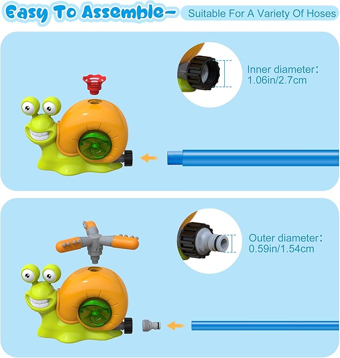 Water Sprinkler Toy for Kids Outdoor Water Toys for Yard Summer Lawn Pool Party Fun for Boys and Girls Water Toys for Kids Aged 3 and Above (Yellow)