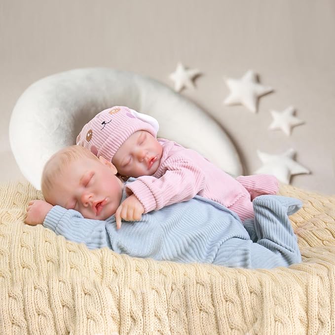 Aori Reborn Baby Dolls Boy - 18 Inch Realistic Sleeping Newborn Doll Soft Cloth Body Handmade Lifelike Baby Doll with Outfit Set - Weighted Baby Boy for Role Play, Gift for Kids 3+