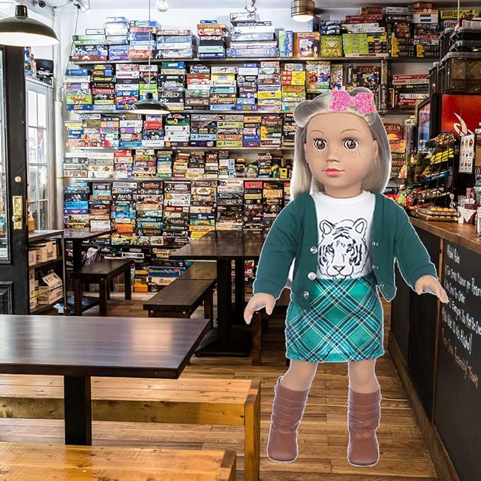 ebuddy 18 inch Doll Clothes and Accessories - 8 Sets Outfit with Shoes Backpack Glasses Camera for 18 inch Girl Doll(Doll not Include)