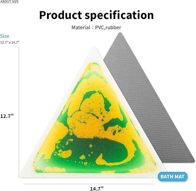 Art3d 4-Pack Triangle Liquid Sensory Floor Tiles, Colorful Liquid Fusion Play Mats for Kids Toddler, 15" x 15"
