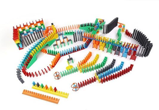 Bulk Dominoes Pro-Domino Kit | Dominoes Set, STEM STEAM Small Toys, Family Games for Kids, Kids Toys and Games, Building, Toppling, Chain Reaction Sets (Power)