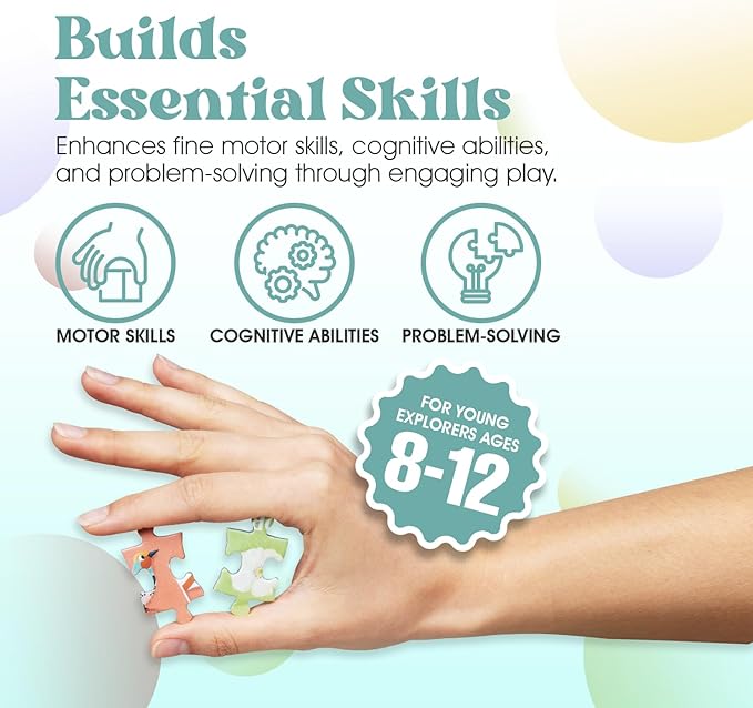 Geotoys Southeast Region Jigsaw Puzzle - 250 Piece Puzzle for Kids - Jigsaw Puzzles for Kids Ages 8-12 Years Old - Geography Puzzles with Colorful Landmarks, United States Flag and More