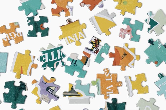 Geotoys Mid-Atlantic Region Jigsaw Puzzle - 250 Piece Puzzle for Kids - Jigsaw Puzzles for Kids Ages 8-12 Years Old - Geography Puzzles with Colorful Landmarks, United States Flag and More