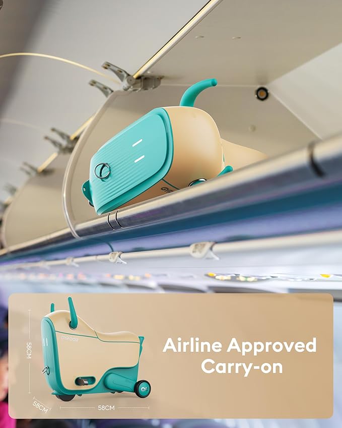 Gyroor GNU Kids Electric Ride-On Car with Flashing Wheels, Adjustable Speeds and 14L Storage, Electric Vehicles for Kids Aged 4-9 Years, 2-in-1 Ride-On and Storage, for Indoor, Outdoor, and Travel Use