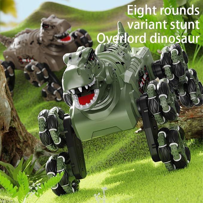 Dinosaur Remote Control Car, 8WD Monster Truck Toys for Boys Age 6-12, Gesture Sensing RC Stunt Cars with Spray&Light, Novelty Children's Toys