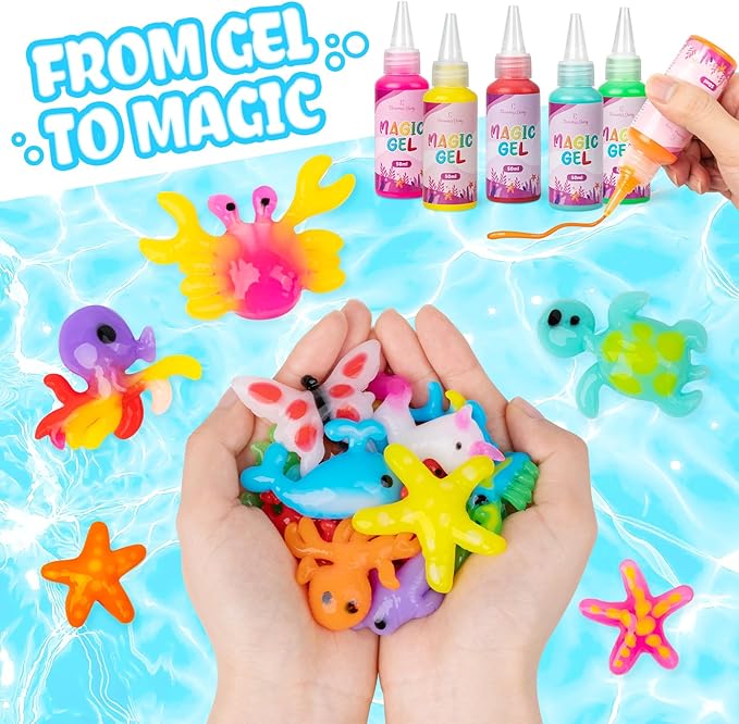 Eleanore's Diary Aqua Fairy Water Gel Kit, Magic Water Elf Toys for Kids, Creative Squishy Maker Toy, Holiday DIY Art & Crafts for Boys Girls Ages 3-12, Summer Family Party Favors Birthday Gifts