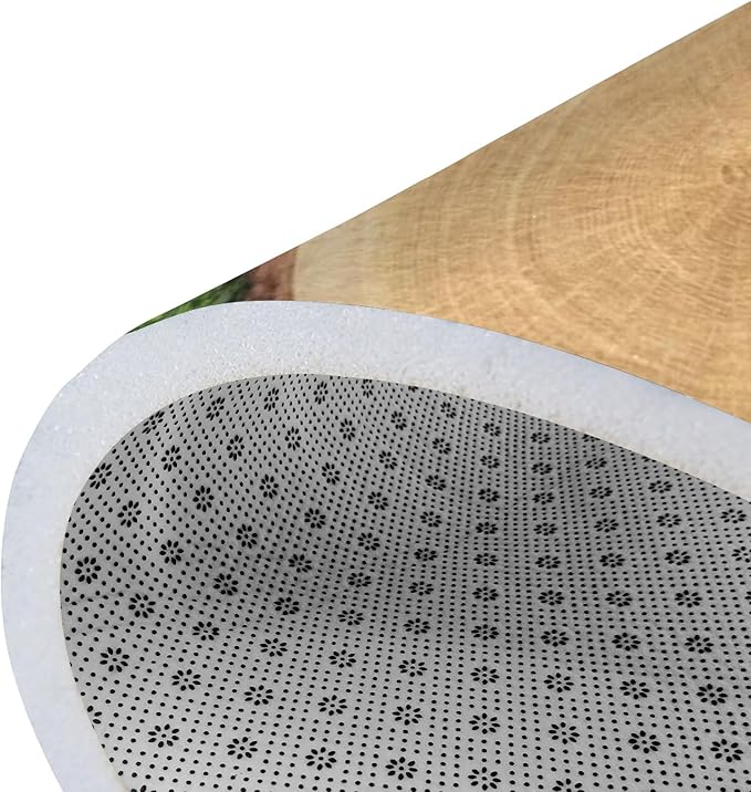 Kids Rug, Classroom Carpets Playmat Rugs - 6x9 Ft Kids Carpet with Rubber Backing, Green Grass Tree Stump Classroom Seating Rug Play Mat Nursery Rugs for Children Bedroom Playroom Elementary -Seats 12