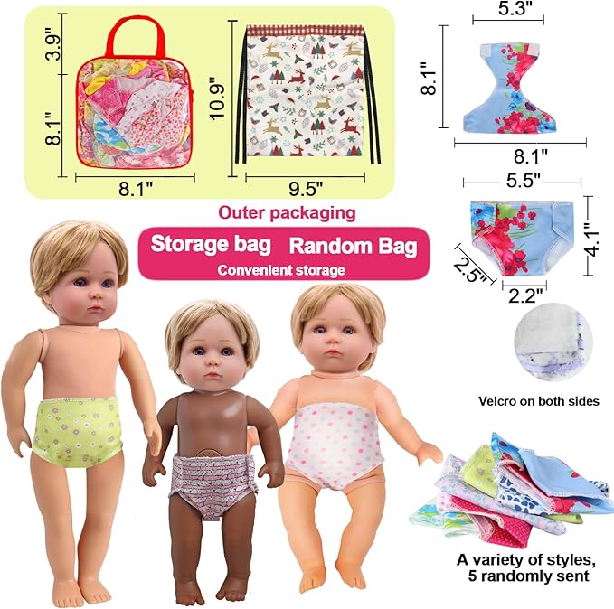 Alive Baby Doll Clothes and Accessories - 12 Sets Girl Doll Clothes Dress for 12 13 14 15 16 Inch Doll, Baby Doll Clothes - Doll Outfits Accessories w/Hairpin & Underwear for Doll Gift
