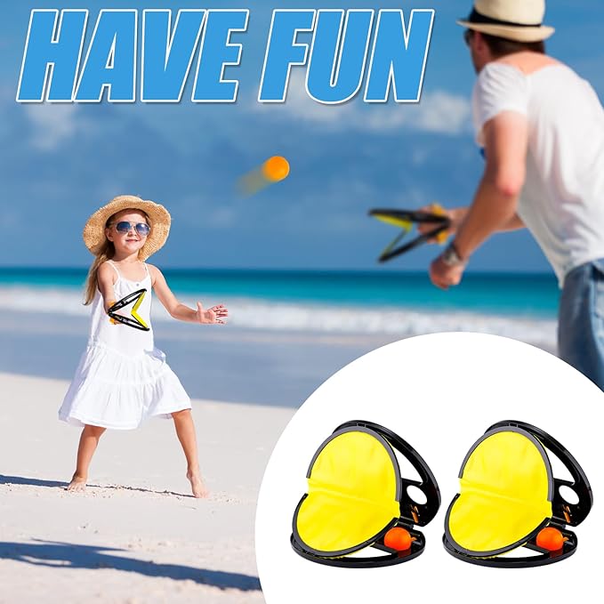 Toss and Catch Ball Set, 2pcs Nylon Cloth and Plastic Ball Claws & 4pcs Plastic Balls Squap Catch Ball Outdoor Toy Easy to Carry Outdoor Games for Kids Outdoor Yard Games Beach