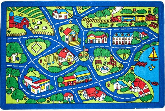 Kids Rug Children Area Rug - Non Skid Gel Backing (8' X 11')