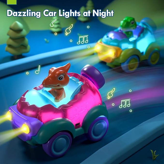 Lehoo Castle Girl Dinosaur Toy, 2 Pack Dinosaur Toys for Kids 3-5, Remote Control Car for Toddlers 1-3, Kids Toys Girls 3-5, 2 Year Old Girl Birthday Gift