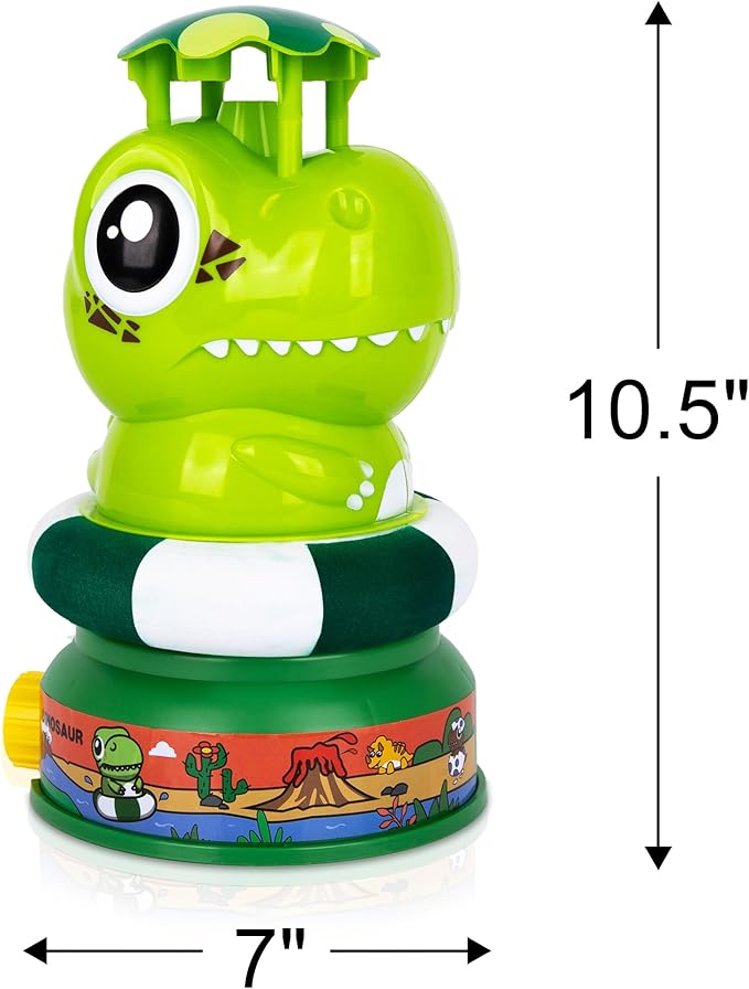 ArtCreativity Dinosaur Water Rocket Launcher Sprinkler Toys for Kids, Outdoor Water Toys for Kid Ages 4-8, Dino Rocket Launcher for Kids - Powered Liftoff 9-16ft & Spin, Summer Fun for Kid Outdoor
