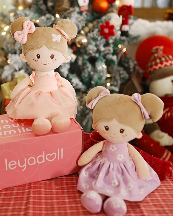Soft Baby Doll Toys (12''), My First Baby Rag Doll for 1 Year-Old Girl Birthday Gift, Leya Doll Christmas Plush Toys Gift for Toddler Kids Infants -Butterfly Girl