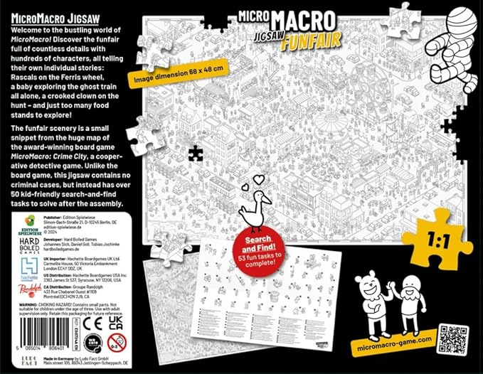 MicroMacro Jigsaw: Funfair 500 Piece Puzzle - Build The Funfair and Find Hidden Objects & Solve Mysteries | Great for Adults and Kids That Love Small Details | Family-Friendly Theme and Images