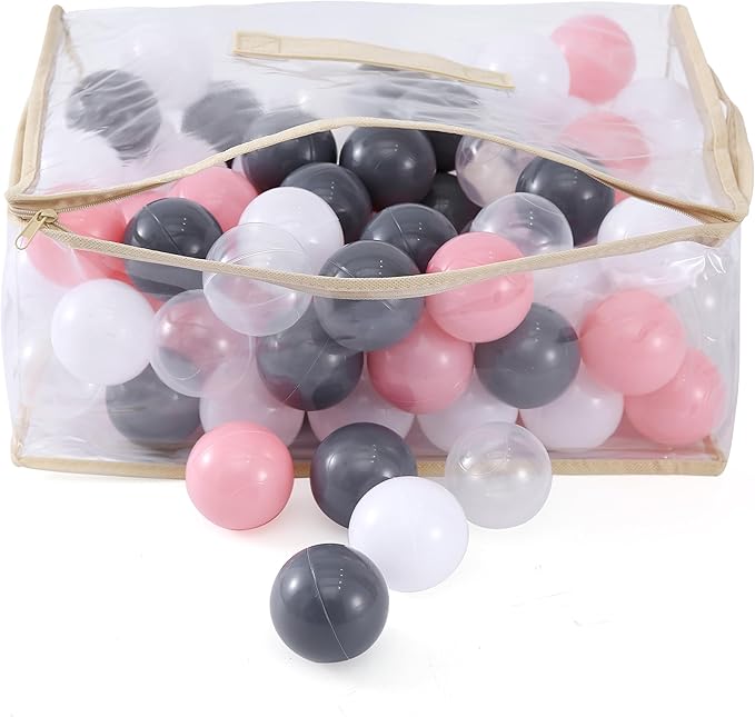MoonxHome Ball Pit Balls for Toddlers, BPA Free Crush Proof Plastic Toy Balls for Ball Pit, Children's Pool Water Toys, Macaron Ocean Balls for Play Tent 2.15 Inch Pack of 100…