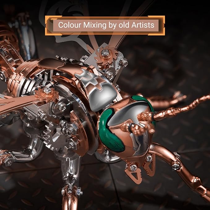 3D Metal Puzzles for Adults: Metal Model Kits 3D Metal Puzzle Mechanical Wasp Building Blocks, Difficult DIY for Assembly Gifts for Men (3D Metal Wasp-Rose Golden)