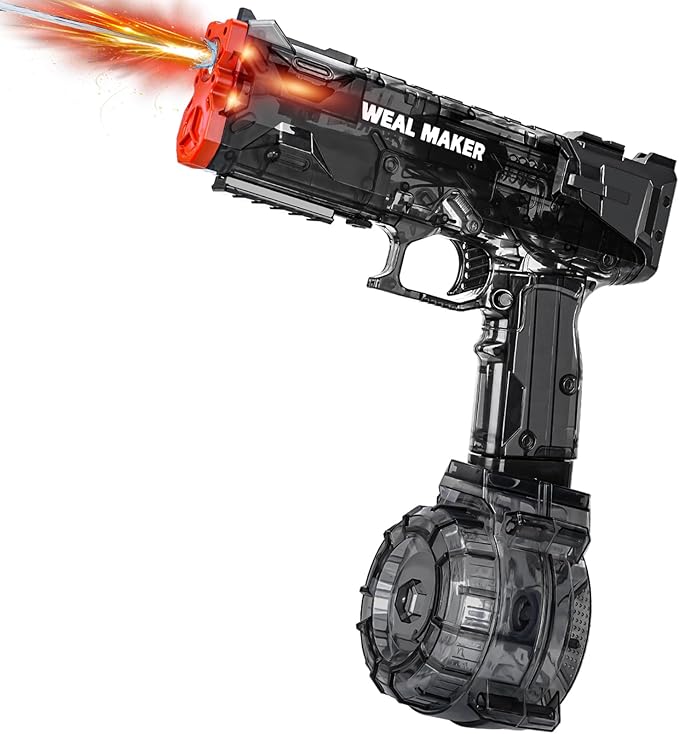 2025 Upgraded Electric Water Gun with LED Flash and Type-C Charging, Automatic Squirt Guns 25-30 FT Range, Realistic Water Pistol for Summer Outdoor Pool Party Kid Sprinkler Toys