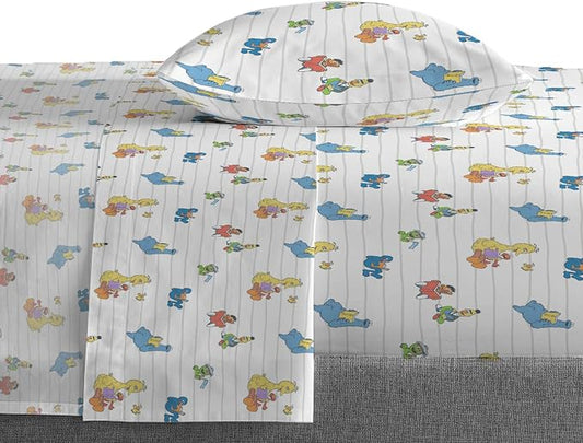 Saturday Park Sesame Street Twin Sheet Set - Elmo and Cookie 3 Piece 100% Organic Cotton Sheets with Pillow Cover - GOTS & Oeko-TEX Certified