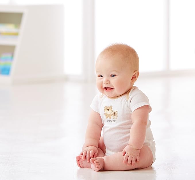 Gerber Baby Girls' 5-Pack Short Sleeve Variety Onesies Bodysuits