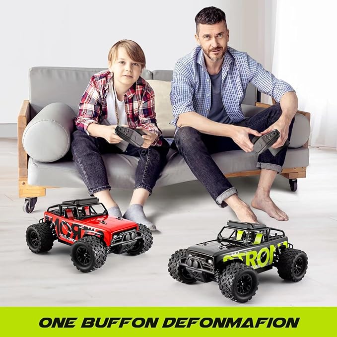 RC Car Remote Control Truck, 1:18 Scale 4WD Off Road RC Truck, 40km/h Remote Control Cars, 2.4Ghz RC Vehicle Rock Crawler with 2 Batteries-60 min Playtime, for Boys Kids Girls Teens - Red