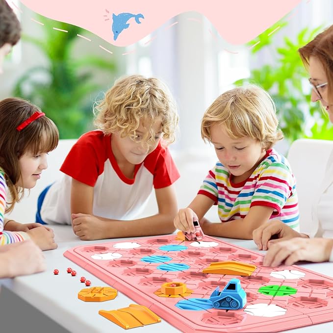 Logic Road Builder Games Toys: STEM Toys for 4 Year Old Kids Montessori Board Game Brain Teaser Puzzles Preschool Learning Activities Educational Toy for Toddler Ages 3 5 6 7 8-12 Boys Girls Gifts