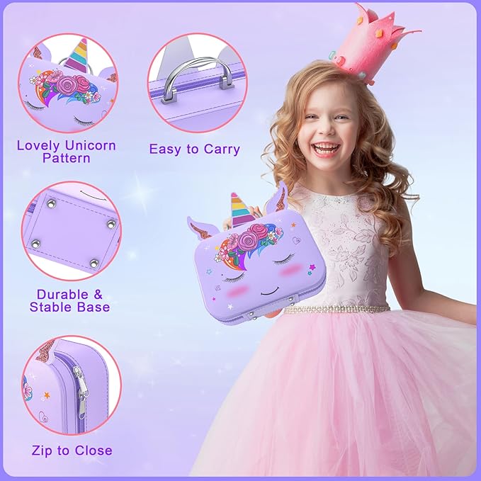 Kids Nail Polish Set for Girls, Quick Dry Nail Art Salon Kit with Nail Dryer and Peelable Nail Polish,Ideal Gift Toys for Girls Age 3-12